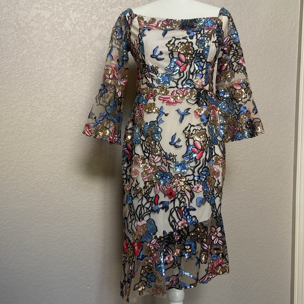 DONATING 04/02 NWT Alexia Admor Multicolor Embroidered Dress - Picture 2 of 15